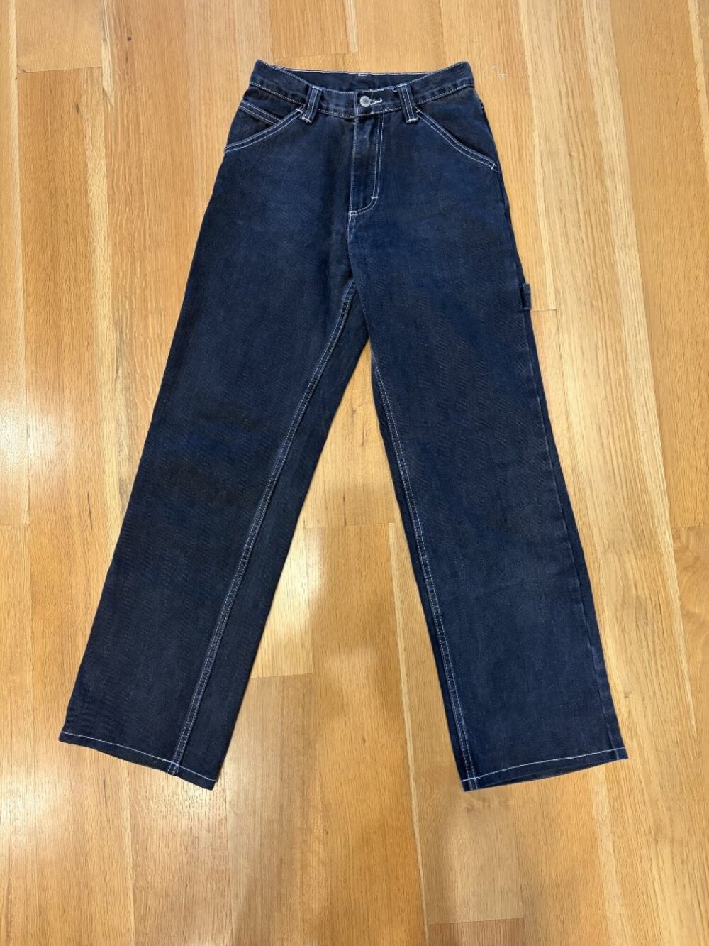 John Galt Black Contrast Stitch Carpenter Jeans Size S